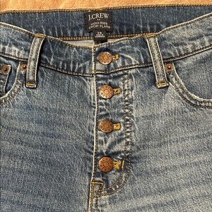 J. Crew High Rise Crop Flare Button-Fly Denim Jeans